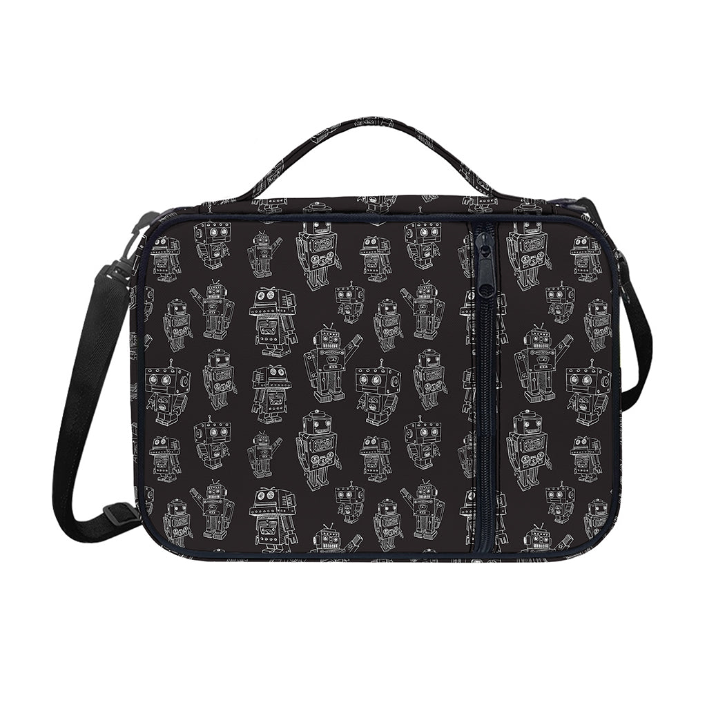 Black And White Robot Pattern Print Shoulder Strap Bible Bag