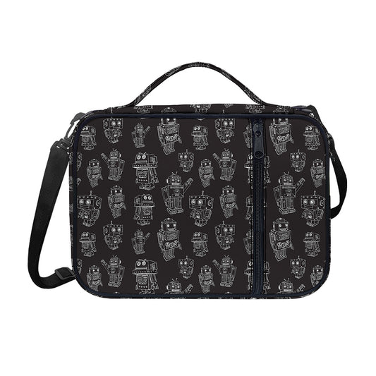 Black And White Robot Pattern Print Shoulder Strap Bible Bag