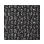 Black And White Robot Pattern Print Silk Bandana