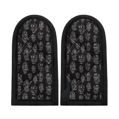 Black And White Robot Pattern Print Skillet Handle Cover