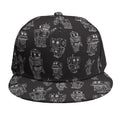 Black And White Robot Pattern Print Snapback Cap