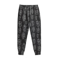 Black And White Robot Pattern Print Sweatpants