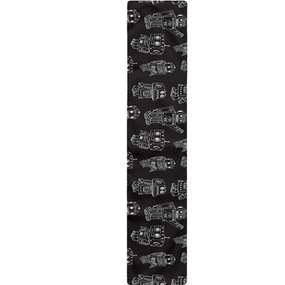 Black And White Robot Pattern Print Table Runner