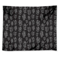 Black And White Robot Pattern Print Tapestry