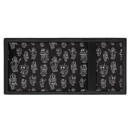Black And White Robot Pattern Print Trifold Wallet