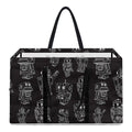 Black And White Robot Pattern Print Utility Tote Bag