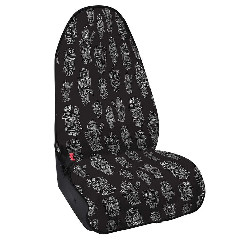 Black And White Robot Pattern Print Waterproof Car Seat Cover
