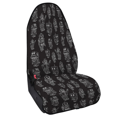Black And White Robot Pattern Print Waterproof Car Seat Cover