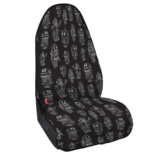 Black And White Robot Pattern Print Waterproof Car Seat Cover