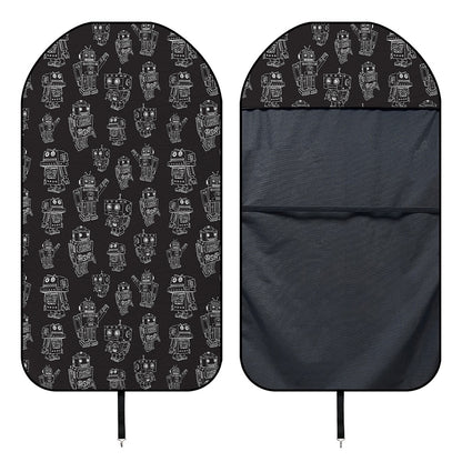 Black And White Robot Pattern Print Waterproof Car Seat Cover