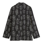 Black And White Robot Pattern Print Women's Blazer