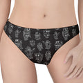 Black And White Robot Pattern Print Women's Thong