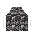 Black And White Rock And Roll Print Adjustable Apron