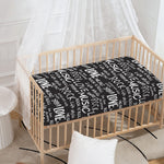 Black And White Rock And Roll Print Baby Crib Sheet