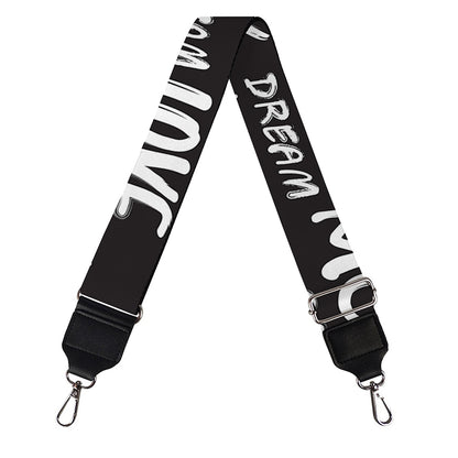 Black And White Rock And Roll Print Bag Strap
