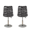 Black And White Rock And Roll Print Bar Stool Covers
