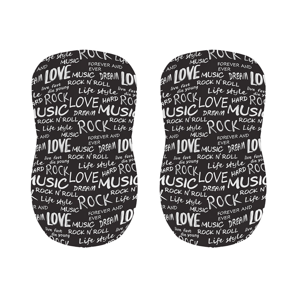 Black And White Rock And Roll Print Bar Stool Covers