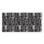 Black And White Rock And Roll Print Beach Towel