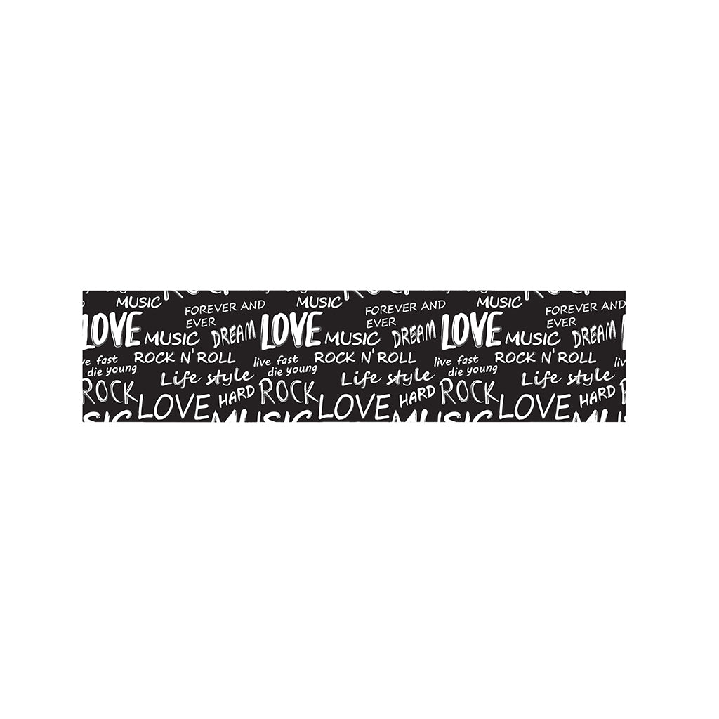 Black And White Rock And Roll Print Bed Runner