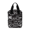 Black And White Rock And Roll Print Bible Tote Bag