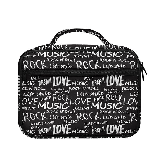 Black And White Rock And Roll Print Briefcase Bible Bag
