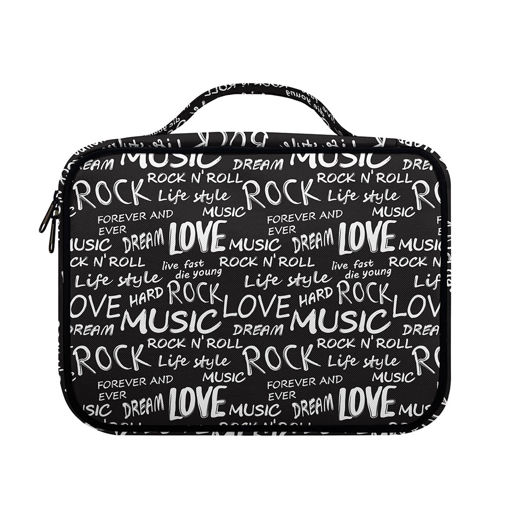 Black And White Rock And Roll Print Briefcase Bible Bag