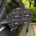 Black And White Rock And Roll Print Car Side Mirror Covers