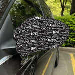 Black And White Rock And Roll Print Car Side Mirror Covers