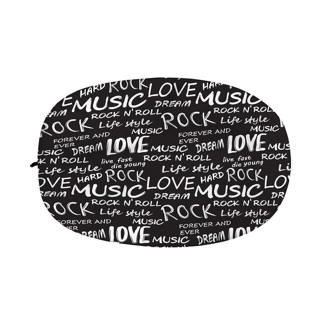Black And White Rock And Roll Print Car Side Mirror Covers