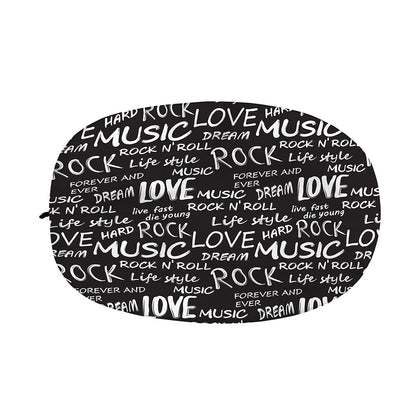Black And White Rock And Roll Print Car Side Mirror Covers