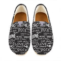 Black And White Rock And Roll Print Casual Shoes