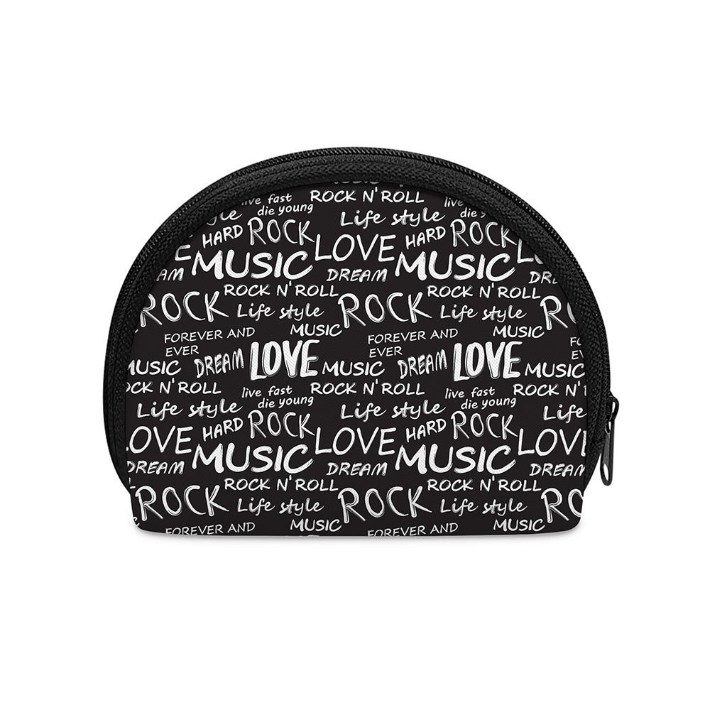Black And White Rock And Roll Print Coin Purse