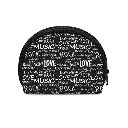 Black And White Rock And Roll Print Coin Purse