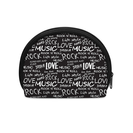 Black And White Rock And Roll Print Coin Purse