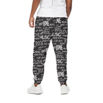 Black And White Rock And Roll Print Cotton Pants