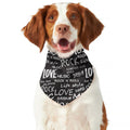 Black And White Rock And Roll Print Dog Bandana