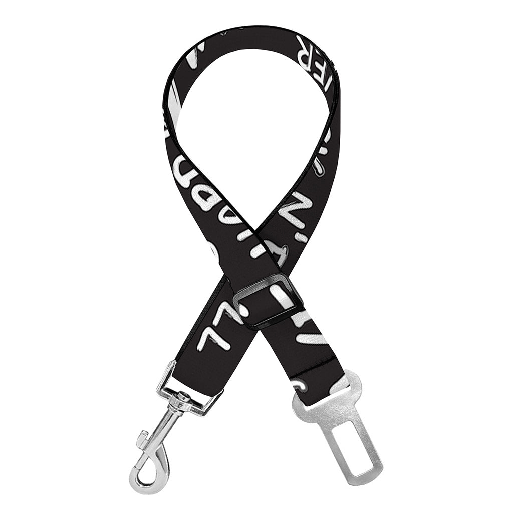 Black And White Rock And Roll Print Dog Seat Belt