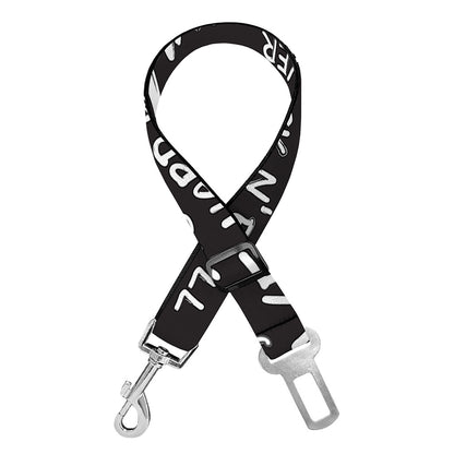 Black And White Rock And Roll Print Dog Seat Belt