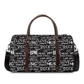 Black And White Rock And Roll Print Duffel Bag