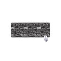 Black And White Rock And Roll Print Extended Mouse Pad