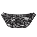 Black And White Rock And Roll Print Fanny Pack