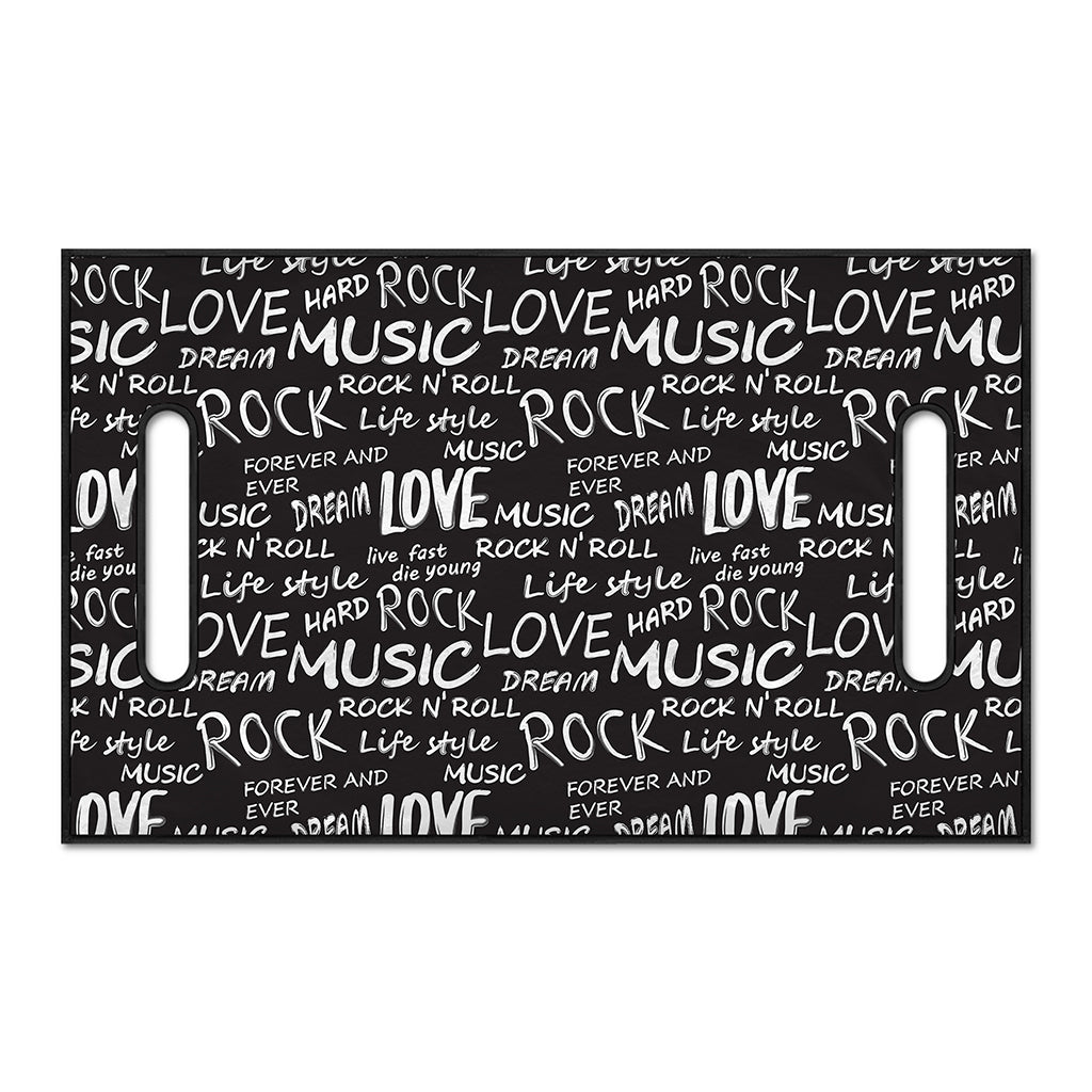 Black And White Rock And Roll Print Golf Cart Seat Cover
