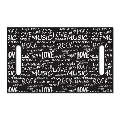 Black And White Rock And Roll Print Golf Cart Seat Cover