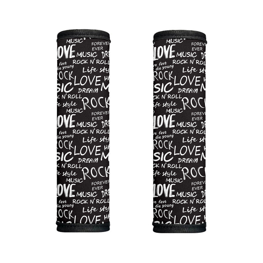 Black And White Rock And Roll Print Handle Covers
