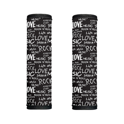 Black And White Rock And Roll Print Handle Covers