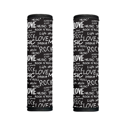 Black And White Rock And Roll Print Handle Covers