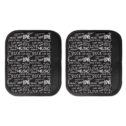Black And White Rock And Roll Print Handle Covers