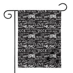 Black And White Rock And Roll Print House Flag