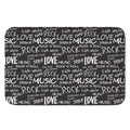 Black And White Rock And Roll Print Indoor Door Mat
