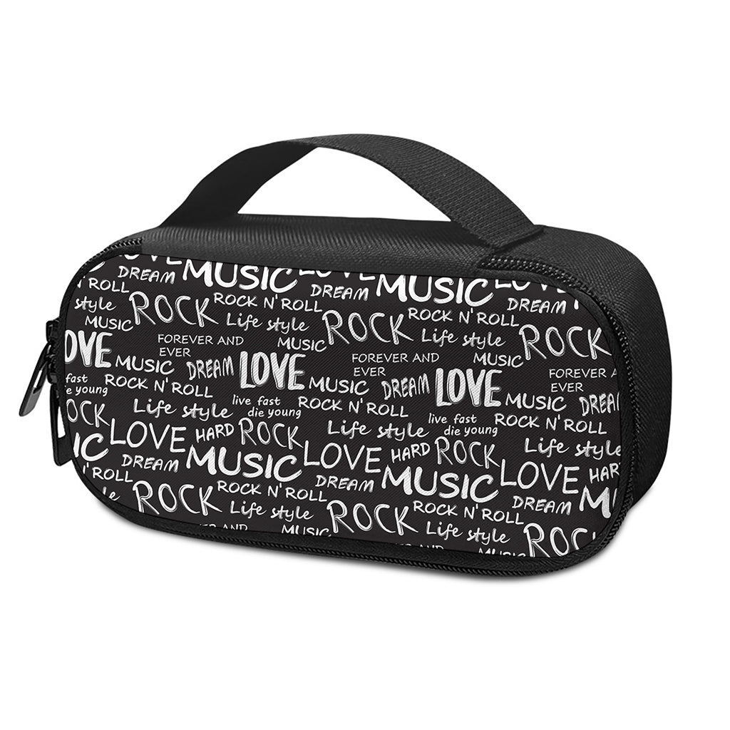 Black And White Rock And Roll Print Insulin Cooler Travel Case